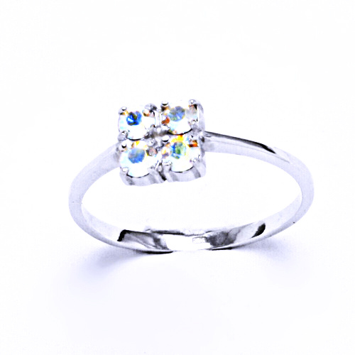 Stříbrný prsten s krystalem Swarovski AB krystal, T 1324 