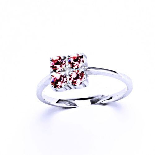 Stříbrný prsten s krystalem Swarovski Light Rose, T 1324