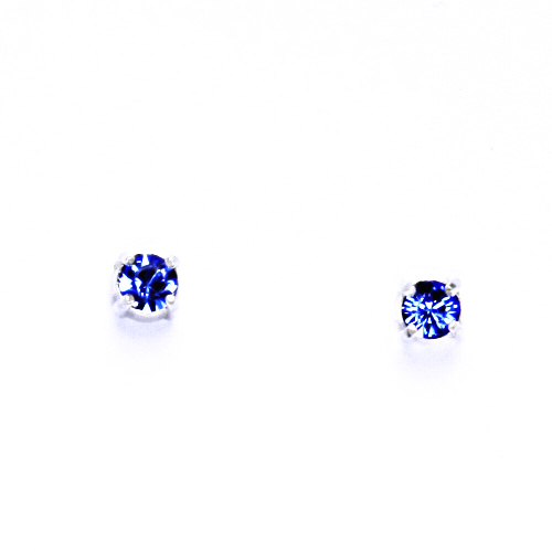 Náušnice stříbrné s krystalem Swarovski safír NŠ 1339