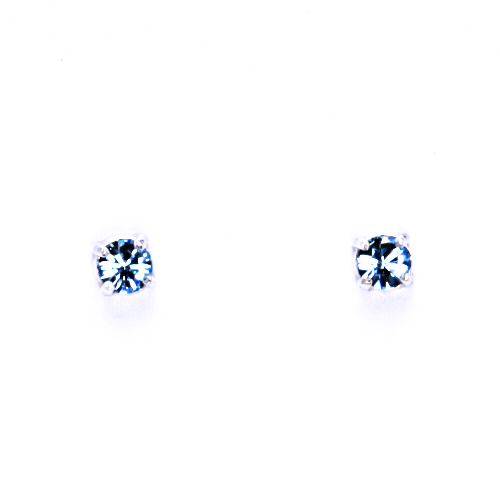 1 Náušnice stříbrné s krystalem Swarovski akvamarín NŠ 1339