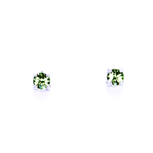 Náušnice stříbrné s krystalem Swarovski peridot NŠ 1339