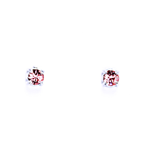 Náušnice stříbrné s krystalem Swarovski light rose NŠ 1339