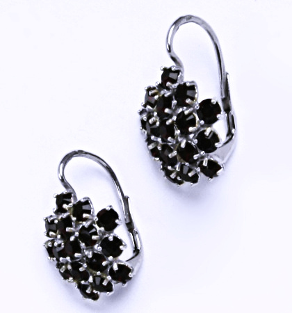 Naušnice s krystaly Swarovski granat květy NK 1342