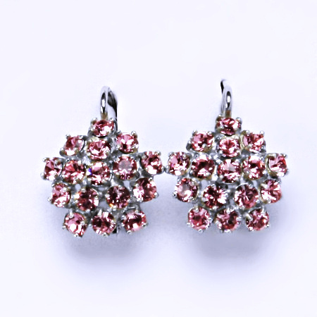 Naušnice s krystaly Swarovski květy Light Rose NK 1342
