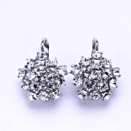 Naušnice s krystaly Swarovski krystal čirý květy NK 1342