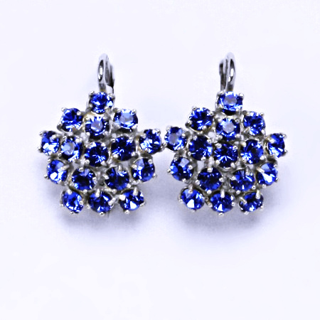 Naušnice s krystaly Swarovski Saphire květy NK 1342