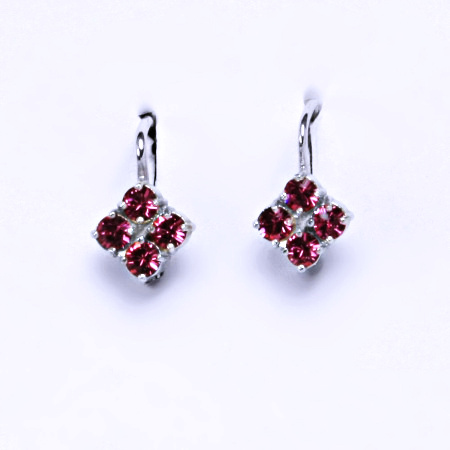 Naušnice s krystaly Swarovski Rose, šperk, NK 1324