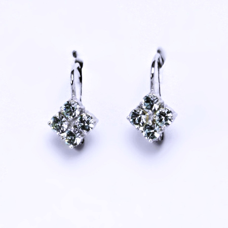 Náušnice stříbrné s krystaly Swarovski Light Azore, šperk, NK 1324