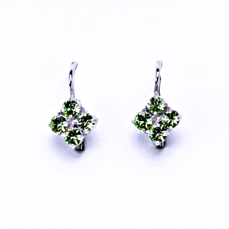 Naušnice s krystaly Swarovski Chryzolit, šperk, NK 1324