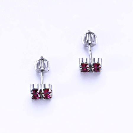 Náušnice stříbrné s krystaly Swarovski Fuchsie NŠ 1324