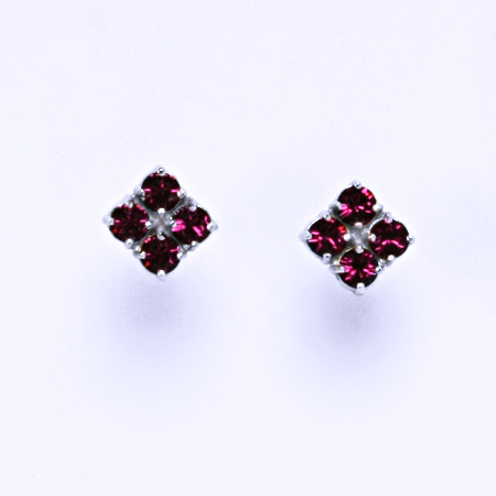 Náušnice stříbrné s krystaly Swarovski Fuchsie NŠ 1324 
