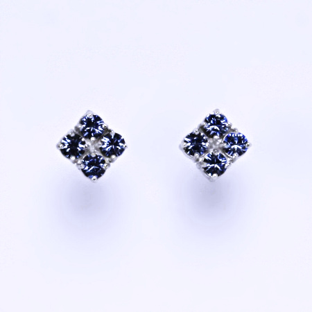 Náušnice stříbrné s krystaly Swarovski Light Saphire,NŠ 1324 