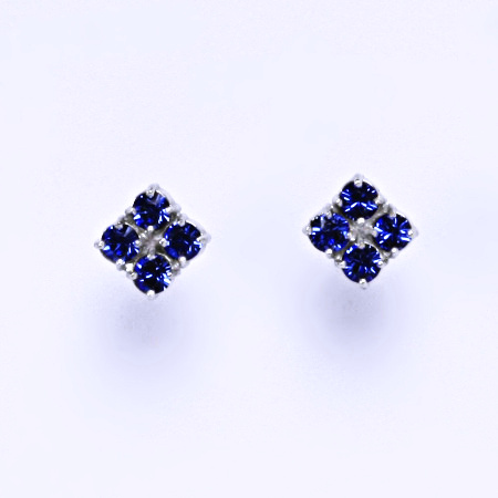 Náušnice stříbrné s krystaly Swarovski Saphire NŠ 1324 