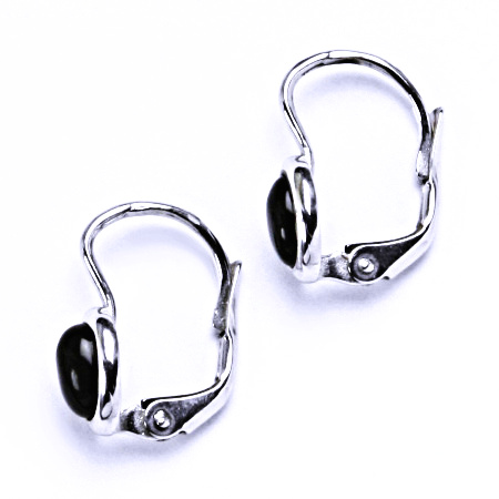 Přírodní onyx, náušnice stříbrné na patent, šperk, 6x4 mm, NK 1353