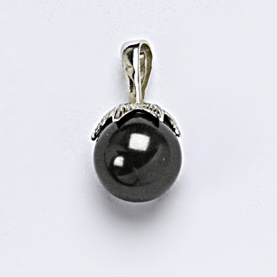 Swarovski perly 10 mm black přívěsek stříbro, P 1348 
