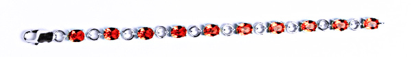 Stříbrný náramek s krystaly Swarovski padparadscha, šperk, R 1245