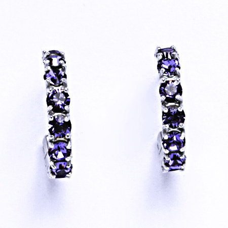 Náušnice stříbrné s krystaly Swarovski Tanzanit , šperk, NŠ 1340