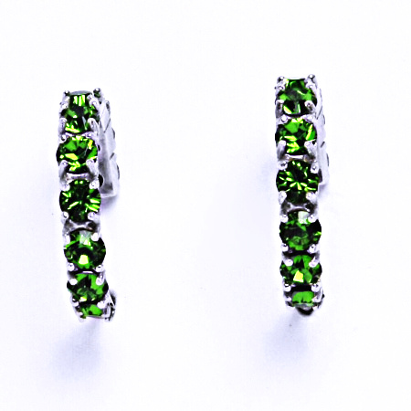 Náušnice stříbrné s krystaly Swarovski Fern Green,šperky, NŠ 1340
