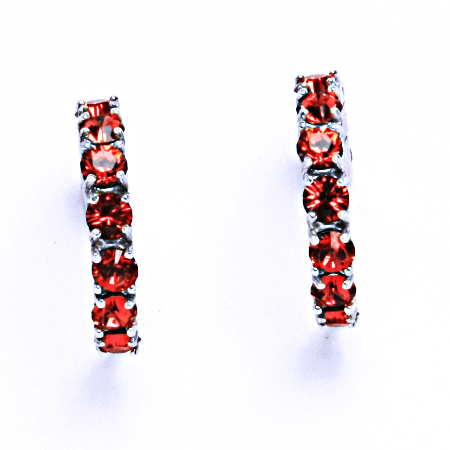 Náušnice stříbrné s krystaly Swarovski Padparadscha, šperky, NŠ 1340