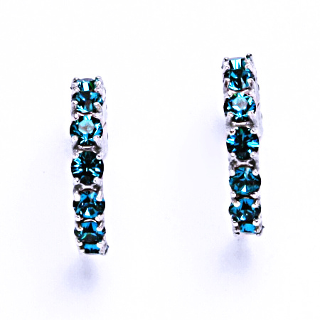 Náušnice stříbrné s krystaly Swarovski Blue Zirkon, šperk, NŠ 1340