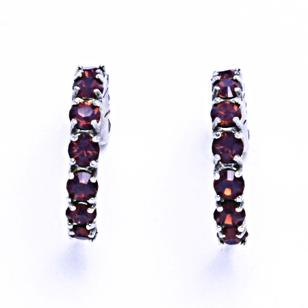 Náušnice stříbrné s krystaly Swarovski Cyclamen Opal, šperk, NŠ 1340