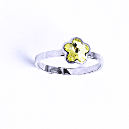 Stříbrný prsten s krystalem Swarovski Jonquil 6 mm,T 1297 
