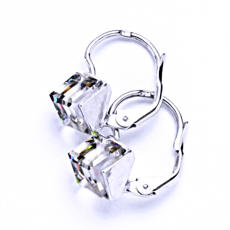 Stříbrné náušnice na patent s krystalem Swarovski Vitrail Medium, NK 1230