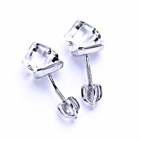 Stříbrné náušnice na šroubek s krystalem Swarovski Vitrail Medium,NŠ 1230