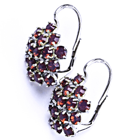 Náušnice stříbrné s krystaly Swarovski květy Cyclamen Opal, šperky, NK 1342