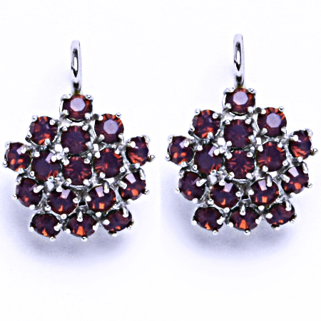 Náušnice stříbrné s krystaly Swarovski květy Cyclamen Opal, šperky, NK 1342