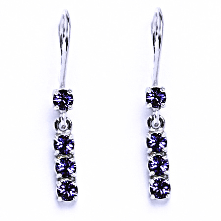Stříbrné náušnice se Swarovski krystalem tanzanit NK 1323V