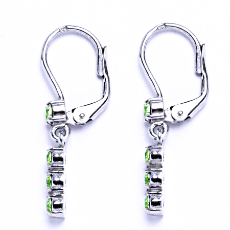 Stříbrné náušnice se Swarovski krystalem chryzolit NK 1323V