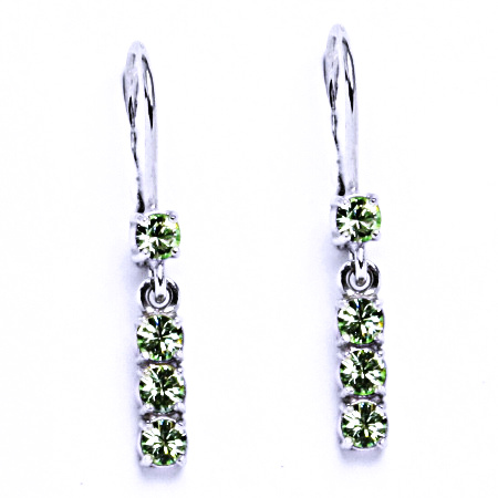Stříbrné náušnice se Swarovski krystalem chryzolit NK 1323V