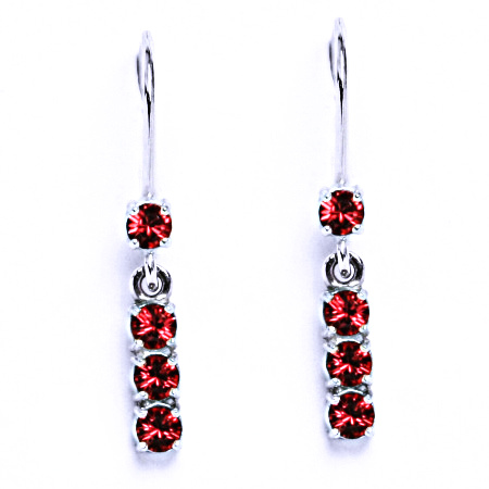 Stříbrné náušnice se Swarovski krystalem indian pink NK 1323V