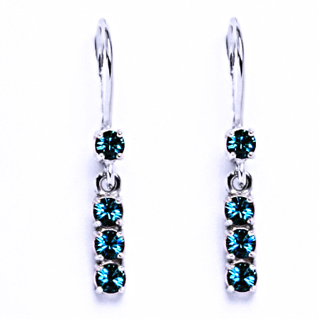 Stříbrné náušnice se Swarovski krystalem blue zirkon NK 1339/1323
