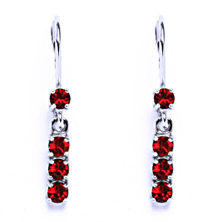 Stříbrné náušnice se Swarovski krystalem light siam NK 1323V