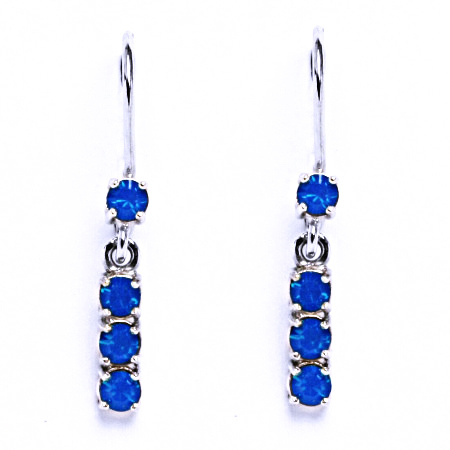 Stříbrné náušnice se Swarovski krystalem caribbean blue opal NK 1323V