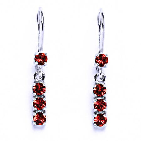 Stříbrné náušnice se Swarovski krystalem padparadscha NK 1323V
