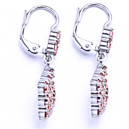 Náušnice stříbrné s krystalem Swarovski light rose,šperk, NK 1341/1346