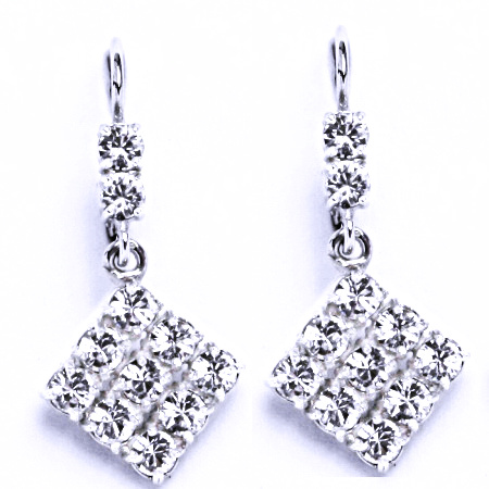 Náušnice stříbrné s krystalem Swarovski čirý, šperk, NK 1341/1346