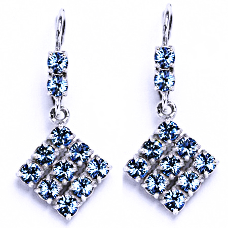 Náušnice stříbrné s krystalem Swarovski akvamarín,šperk, NK 1341/1346