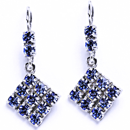 Náušnice stříbrné s krystalem Swarovski light safír, šperk, NK 1341/1346
