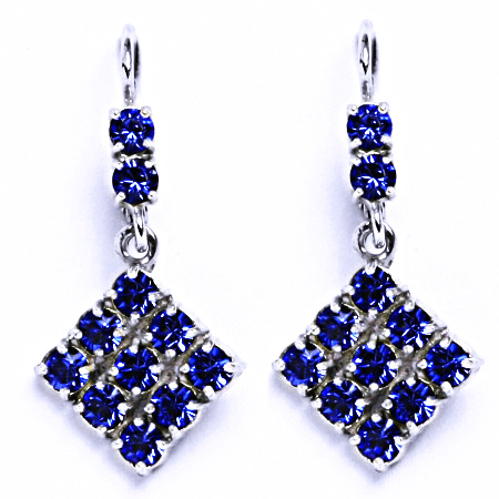 Náušnice stříbrné s krystalem Swarovski safír, šperk, NK 1341/1346