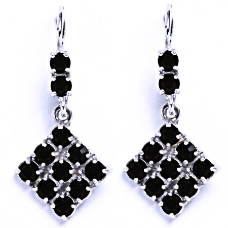 Náušnice stříbrné s krystalem Swarovski granát, šperk, NK 1341/1346