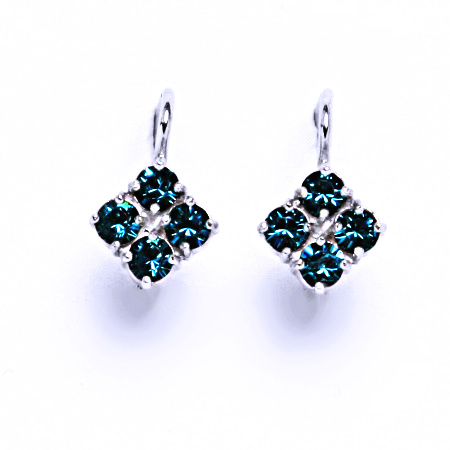 Náušnice stříbrné s krystaly Swarovski Blue Zirkon, šperky, NK 1324
