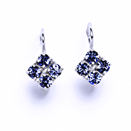 Náušnice stříbrné s krystaly Swarovski Light Saphire, šperky, NK 1324