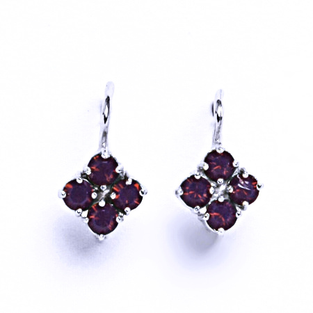 Náušnice stříbrné s krystaly Swarovski Cyclamen Opal, šperky, NK 1324