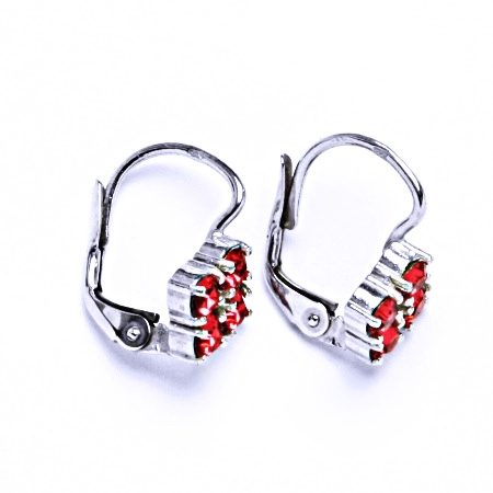 Náušnice stříbrné s krystaly Swarovski Padparadscha, šperky, NK 1324