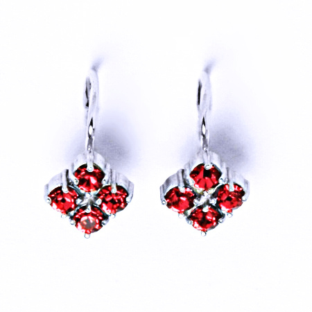 Náušnice stříbrné s krystaly Swarovski Padparadscha, šperky, NK 1324