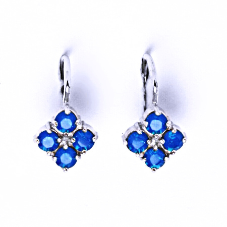 Náušnice stříbrné s krystaly Swarovski Caribbean Blue Opal, šperky, NK 1324